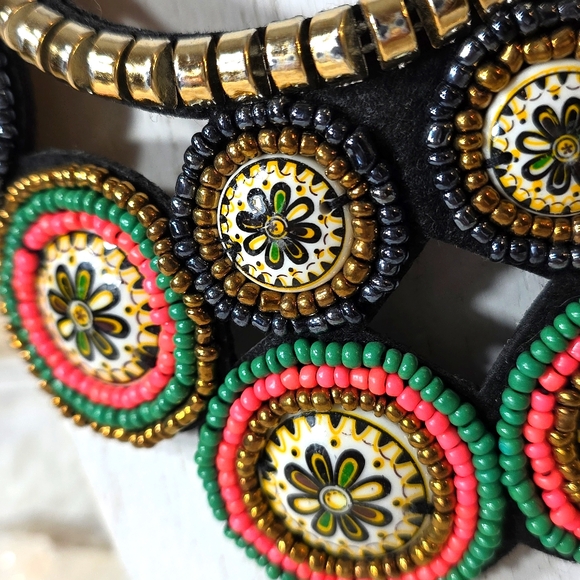 Vintage RARE Brazilian Beaded Necklace w/Bonus Earrings - Picture 2 of 7